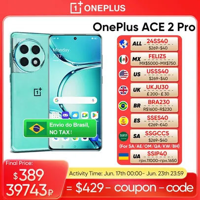[Do Brasil] Smartphone OnePlus ACE 2 Pro Smartphone 16gb+512GB