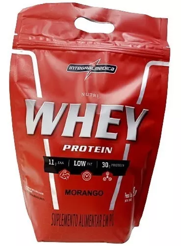 Whey Protein Integralmédica Nutri Sabor Morango em Sachê de 900g