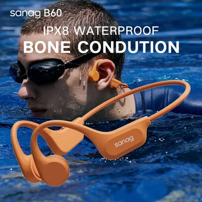 Fone de ouvido Sanag B60 Pro Earbuds condução óssea IPX8 Bluetooth 5.3 ( 64GB MP3 )