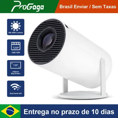[No Brasil] Projetor Portátil HY300 com Android, 1280x720p, Espelhamento de Tela, roda 4K, Wifi, Bluetooth