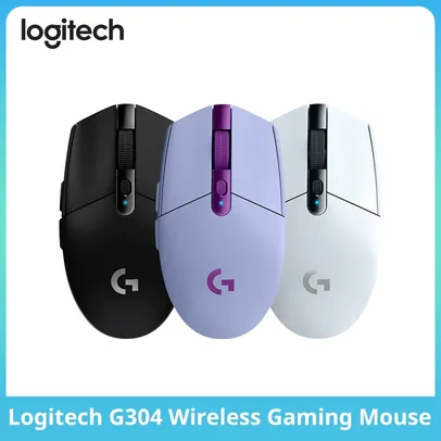 [Taxa inclusa | 658 Moedas R$69,91] Mouse Gamer Sem Fio Logitech G304 Bateria 12000DPI, RGB