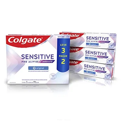(R$17,61 REC/+por-) Colgate Creme Dental Para Sensibilidade Sensitive Pro-Alívio Imediato Original 90G