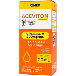 6 Unidades Vitamina C Em Gotas Aceviton Sabor Camarelo 20ml