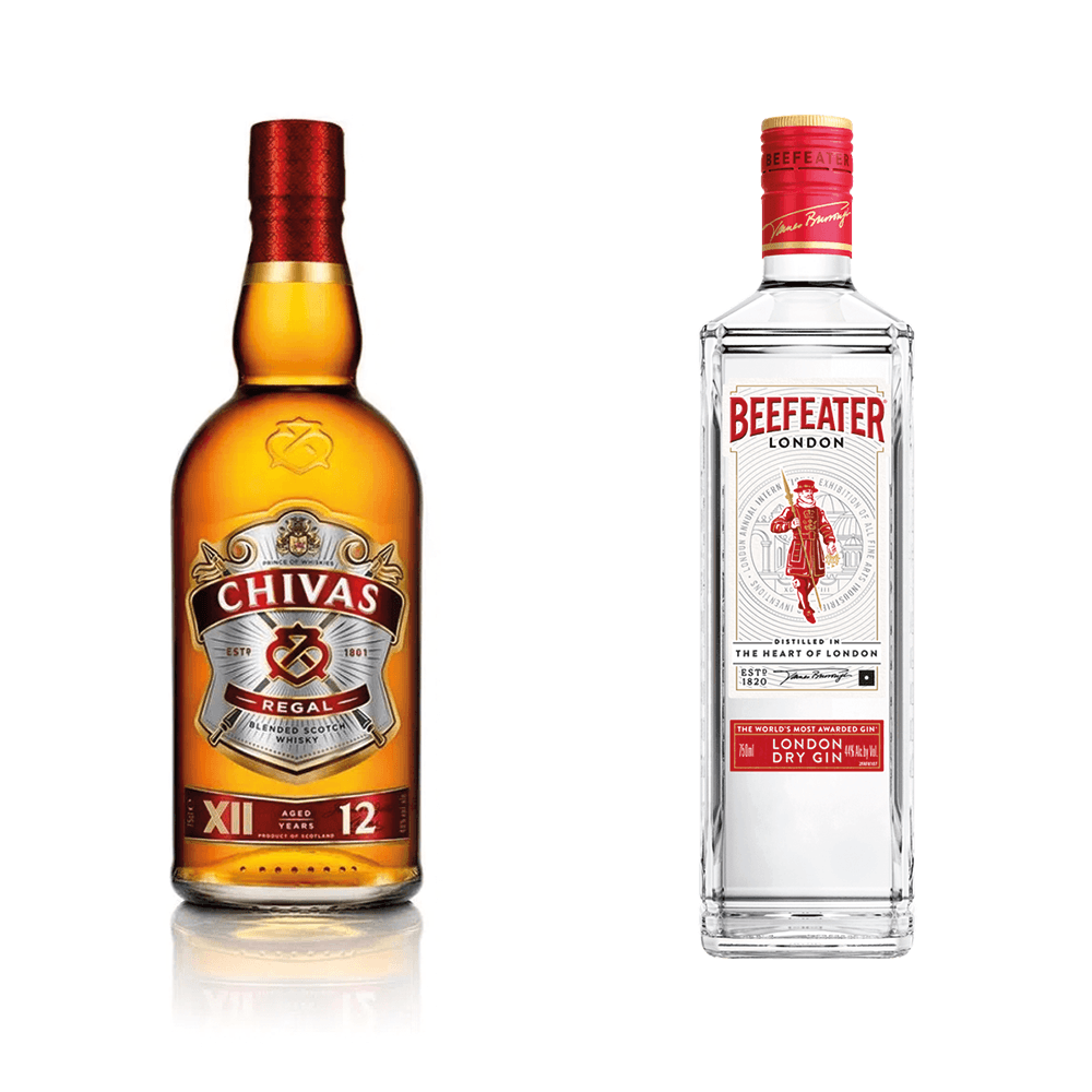 Whisky Chivas Regal 12 anos 750ml + Gin Beefeater London Dry 750ml