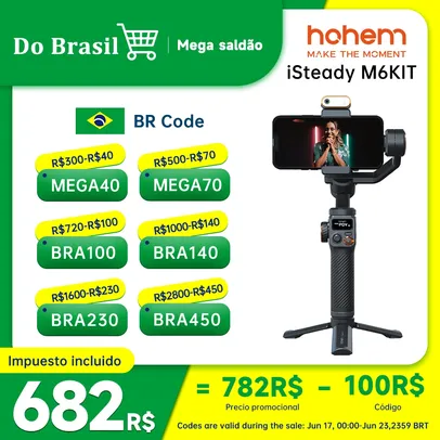 Hohem M6kit AI Gimbal-A Estabilização De Câmera/Smartphone