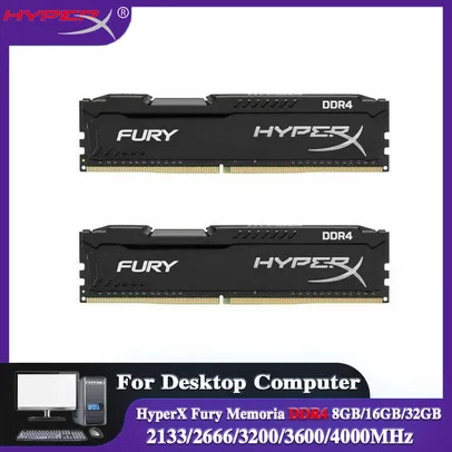 [Moedas 175] Memória RAM HyperX Fury Desktop, DDR4, 16GB, 3200MHz