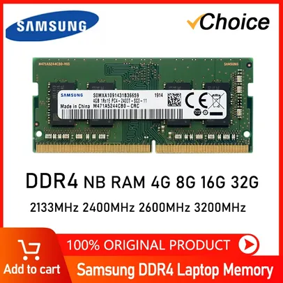 [Taxas Inclusas/Moedas App R$89] Memória RAM Notebook Samsung 16GB 3200MHz