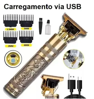 Máquina De Cortar Cabelo Barba Dragão Buda Profissional Aparador