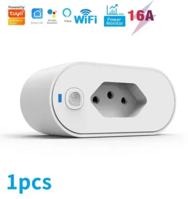 [BR/MOEDAS R$33] Adaptador Smart Plug WiFi, Controle Smart Life App, Alexa, Google Home, Plugue Inteligente, Tuya, 16A|