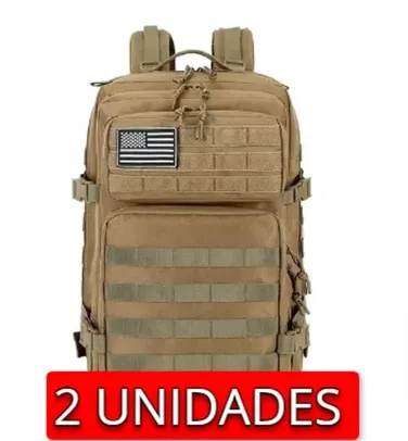 [Taxa Inclusa/Moedas - 2 UNID. R$ 96] Mochila Tática Militar (khaki)