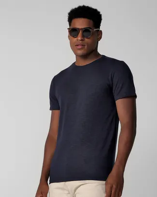 Camiseta masculina manga curta listrada - Azul