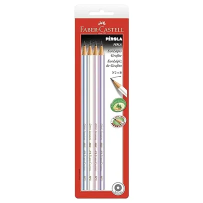 Faber-Castell SM1210PER EcoLápis - Lápis Grafite Nº 2B, Redondo, Pérola, 4 Unidades