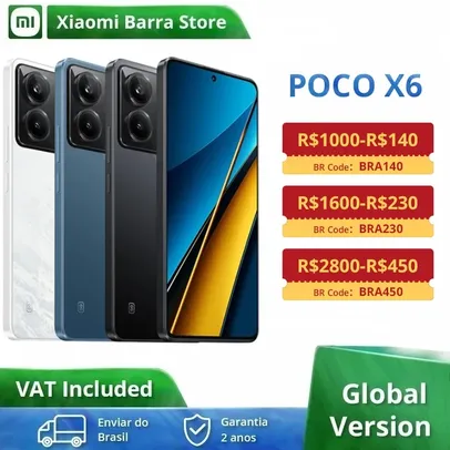 [Do Brasil] Smartphone POCO X6 5G 256 Gb/ 8 Gb