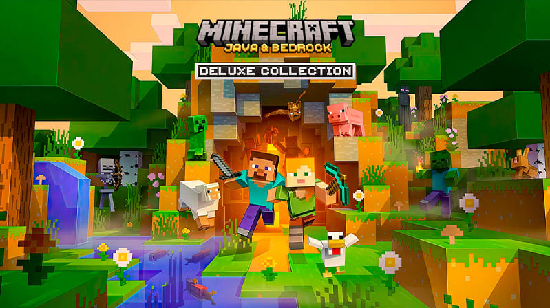 Jogo Minecraft: Java and Bedrock Deluxe Collection - PC