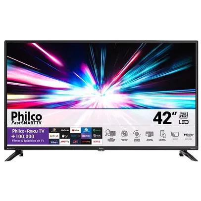 Smart TV LED 42 FHD Philco PTV42G6FR2CPF Roku TV, Google Assistente, Dolby Audio, Processador Quad-core