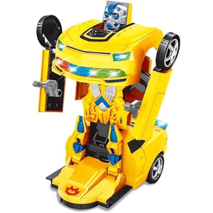 Carro Robô Bate e Volta Amarelo Zoop Toys