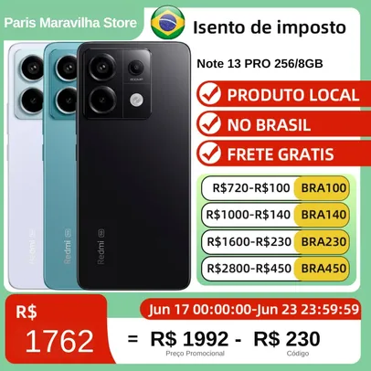 [Do Brasil] Xiaomi Redmi Note 13 Pro 5G Versão Global 256/ 8 Gb