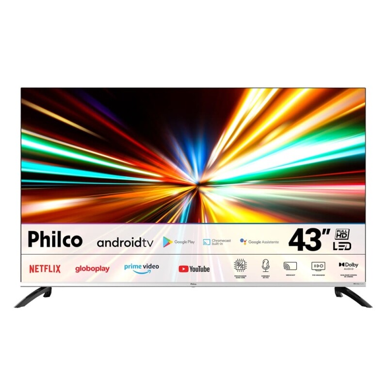 Smart TV LED 43 Full HD Philco Dolby Audio Wi-Fi Entradas HDMI e USB Android TV - PTV43M8GAGCMBLF