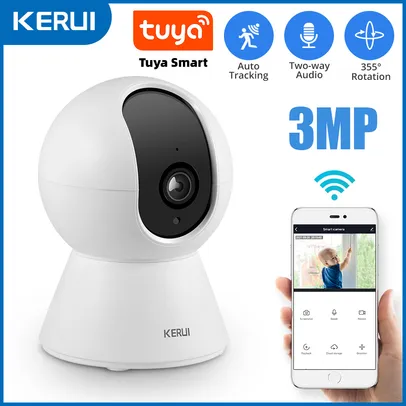 Camera de Segurança 1080p Tuya Inteligente Mini Wifi Interna Com Rastreamento Automático