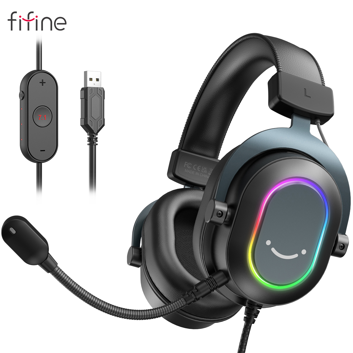 Headset Gamer Fifine Ampligame H6W RGB