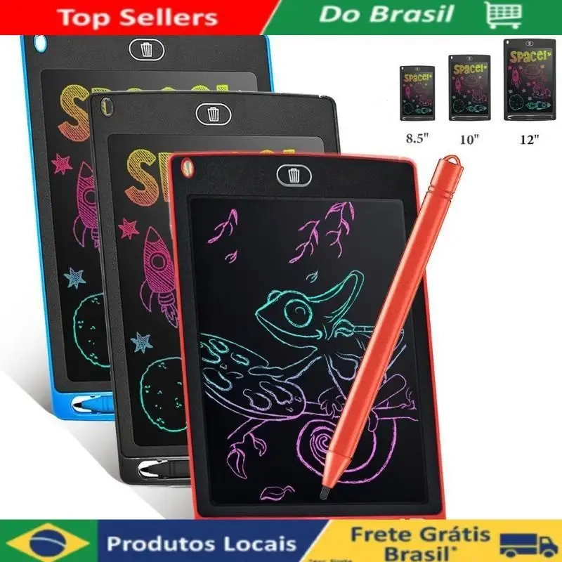 Lousa Mágica Tela LCD 12" Infantil De Escrever E Desenhar Tablet