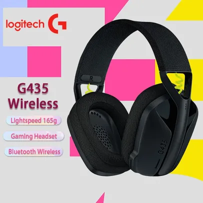 Logitech g435 fone de ouvido sem fio, som surround, bluetooth, compatível com jogos e música