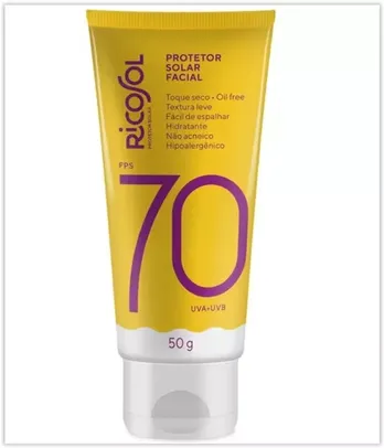 Protetor Solar Facial Ricosol FPS 70 Vegano 50G