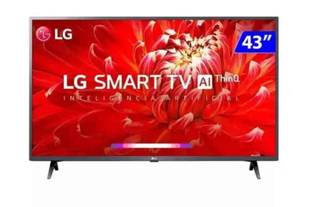 Smart TV 43" LG Full HD 43LM6370 WiFi, Bluetooth, HDR, ThinQAI compatível com Inteligência Artificia