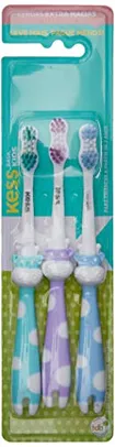 Combo Econômico Infantil com 3 Escovas Dentais, Kess, Multicor