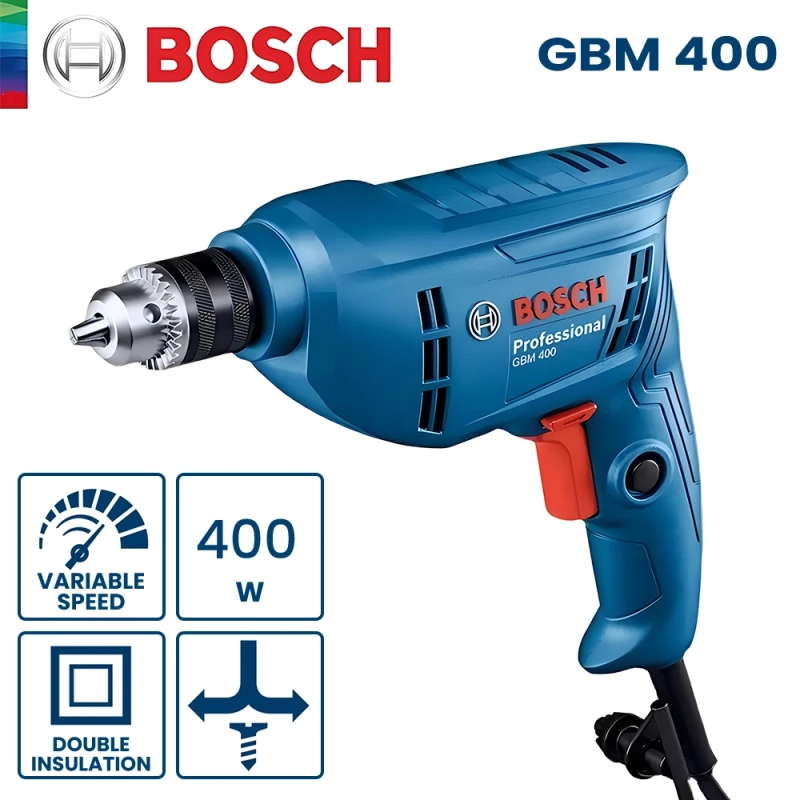 Mini furadeira elétrica Bosch 400W Velocidade GBM 400