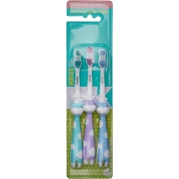 Combo Econômico 3 Escovas Dentais Infantil Kess Multicor