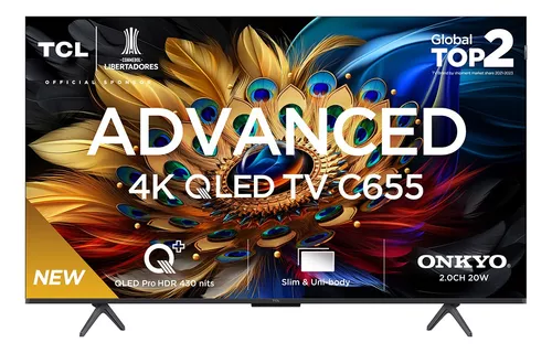 SmartTV TCL Advanced 4K QLED PRO 50C655 Google Tv Dolby Preto