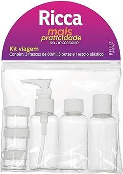 Kit De Viagem, Ricca, Transparente, 7 Unidade