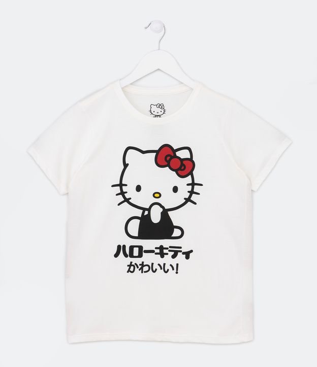 Camiseta Infantil Com Estampa Da Hello Kitty - Tam 7-8 Anos