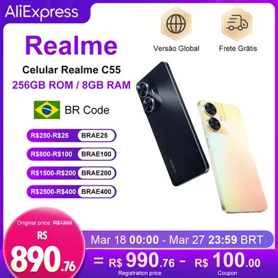 (DoBrasil) Smartphone Realme C55 8GB+256GB