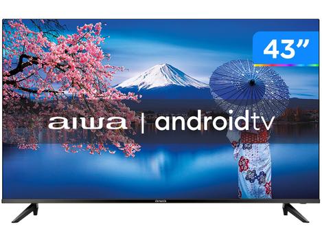 Smart TV Aiwa 43" Android Full HD Comando de voz Dolby Audio HDR10 - AWS-TV-43-BL-02-A
