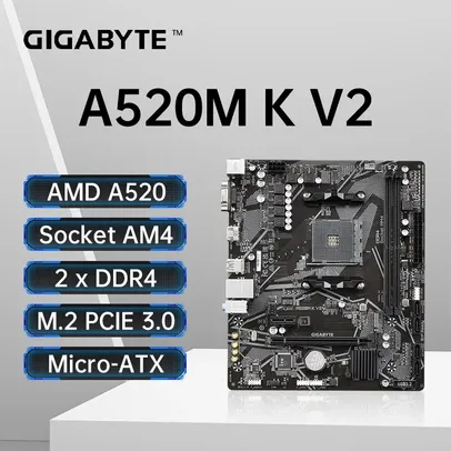 [Moedas/ Taxa] Placa mãe Gigabyte A520M K V2 Micro ATX - DDR4 5100(OC) MHz, M.2