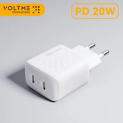 [App/ Moedas R$9,42] Voltme Carregador USB Tipo C, Carga Rápida, 20W