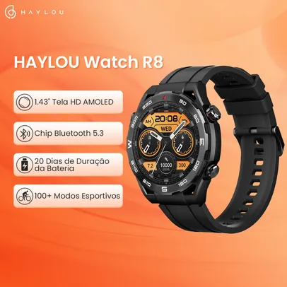 HAYLOU R8 Smartwatch com Tela AMOLED de 1,43'
