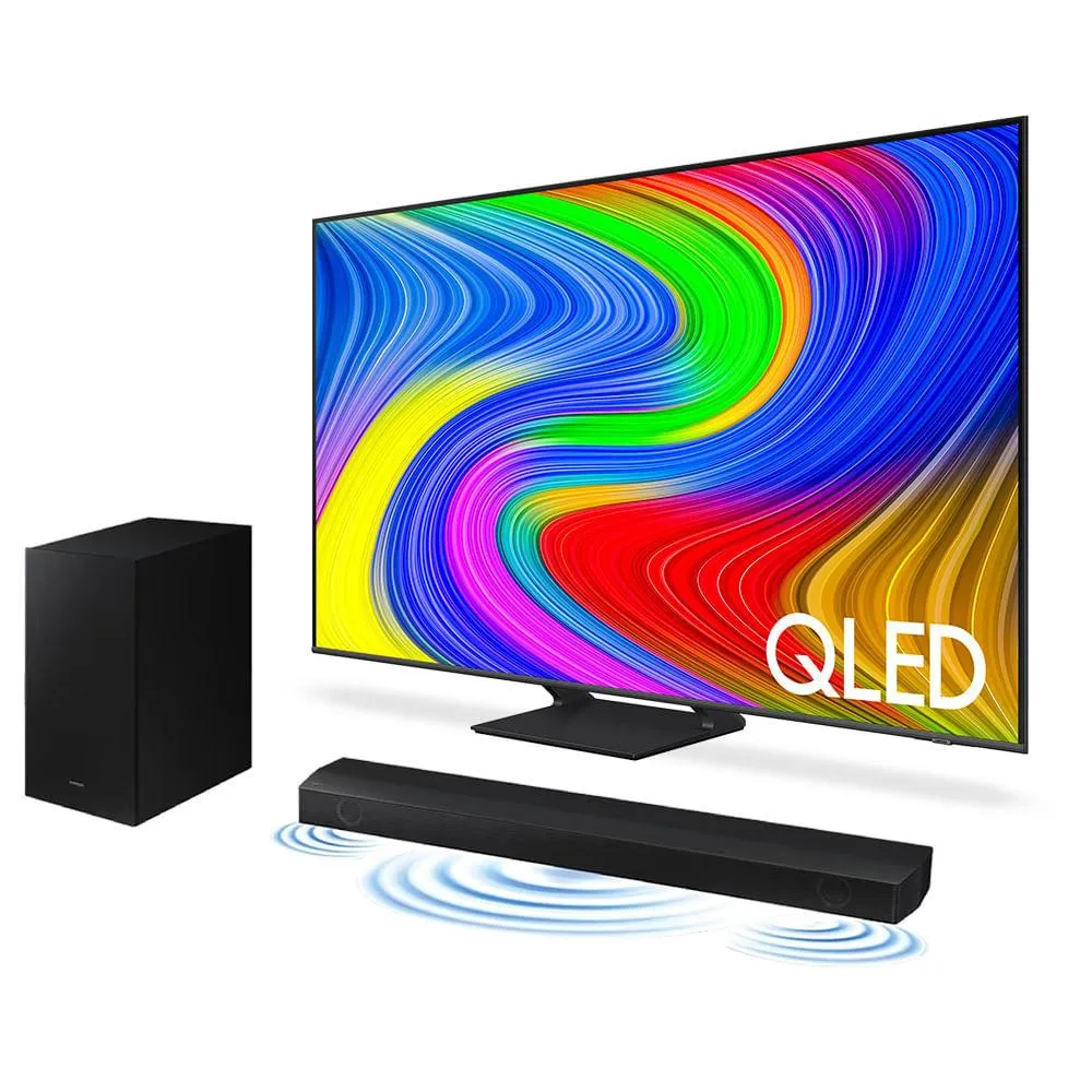 Smart TV 55 Polegadas Samsung QLED 4k, 55q65d 2024 + Soundbar Hw-b550/zd Kit