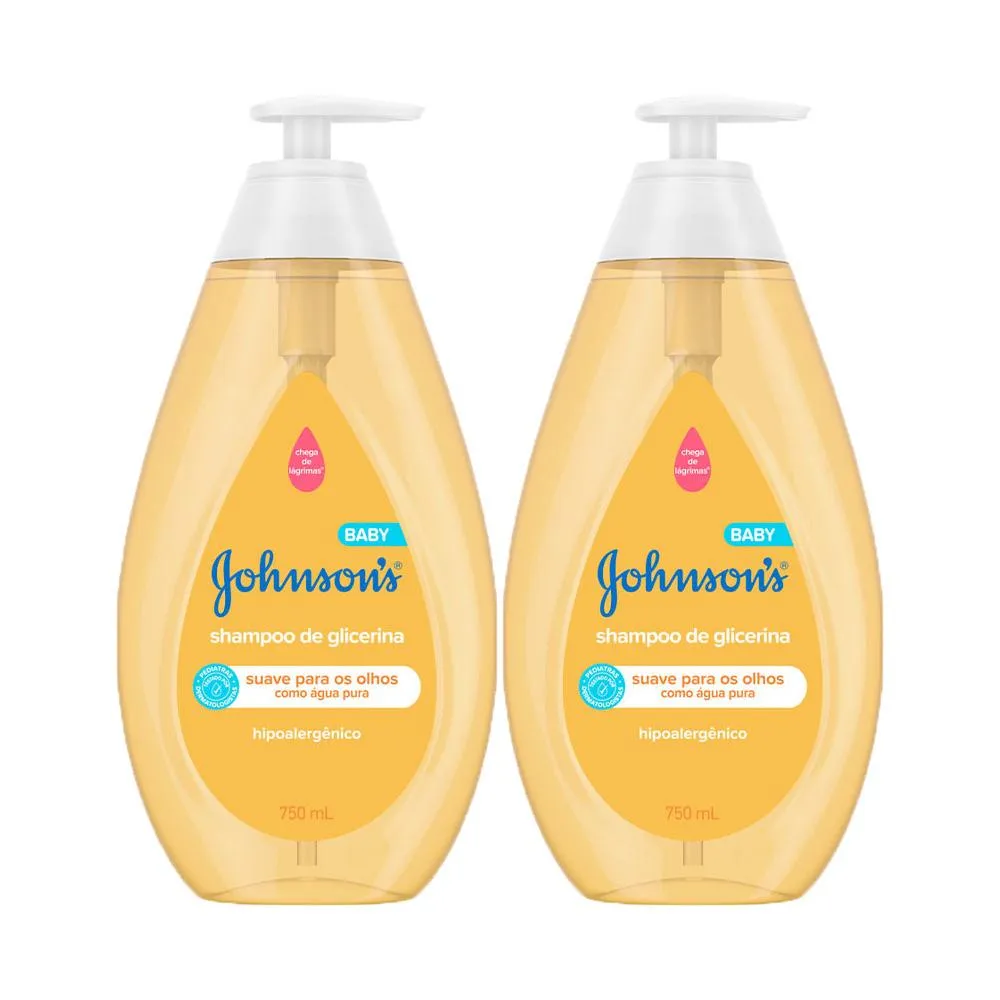 Dê uma olhada em Kit com 2 Shampoos Johnson's Baby Regular 750ml