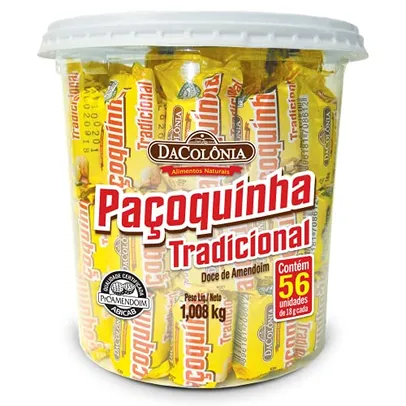 [40% off VALIDADE] Paçoca Rolha Tradicional, Balde 56 unidades