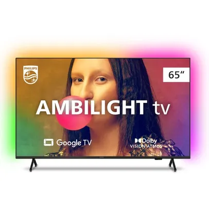 Smart TV Philips 65" Ambilight LED 4K UHD Google TV 65PUG7908/78
