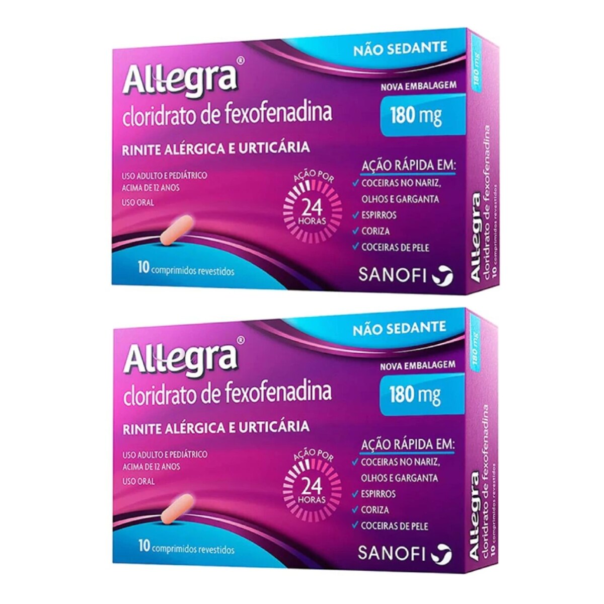 Kit 2 Unidades Allegra 180mg 10 Comprimidos Revestidos