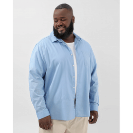 Camisa plus size masculina slim azul | Original Plus Tam G3