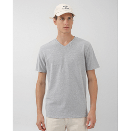 Camiseta masculina slim decote v cinza | Pool Basics by