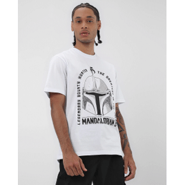 Camiseta masculina The Mandalorian branca | Star Wars