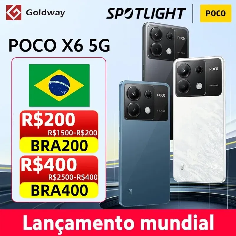 (Do Brasil) Smartphone POCO X6 5G 12/256GB | Versão global