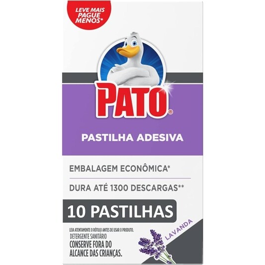 2 Pacotes Pato Desodorizador Pastilha Adesiva Lavanda - 10 Unidades