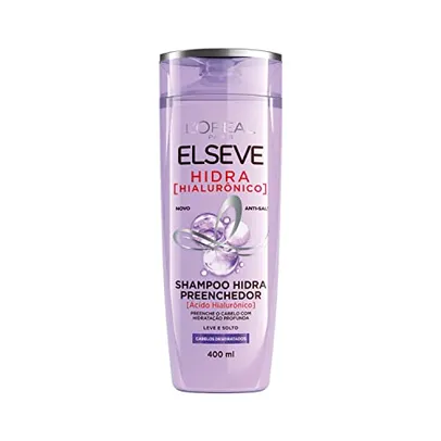 [Lv + Por - +Rec] L'Oréal Paris Elseve Shampoo Preenchedor Hidra Hialurônico, Preenche o Cabelo com Hidratação Profunda, 400 ml
